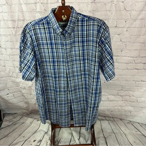 wrangler riata western wear short sleeve plaid shirt 2XLT XXL tall